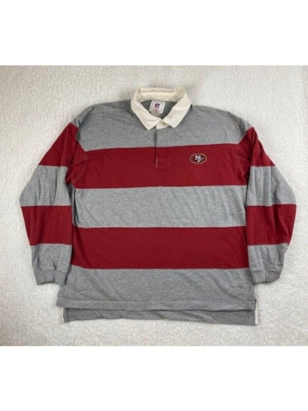 Vintage San Francisco 49ers NFL Rugby Polo Shirt Men's XL Color Block Boxy
